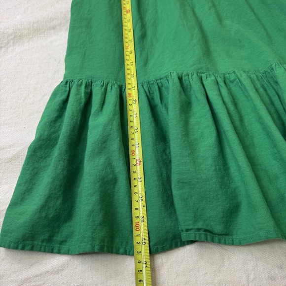 Y2K Babydoll Cotton Green Dress Small Resort Strappy Tiers Boho Fairy Coquette - Picture 5 of 12